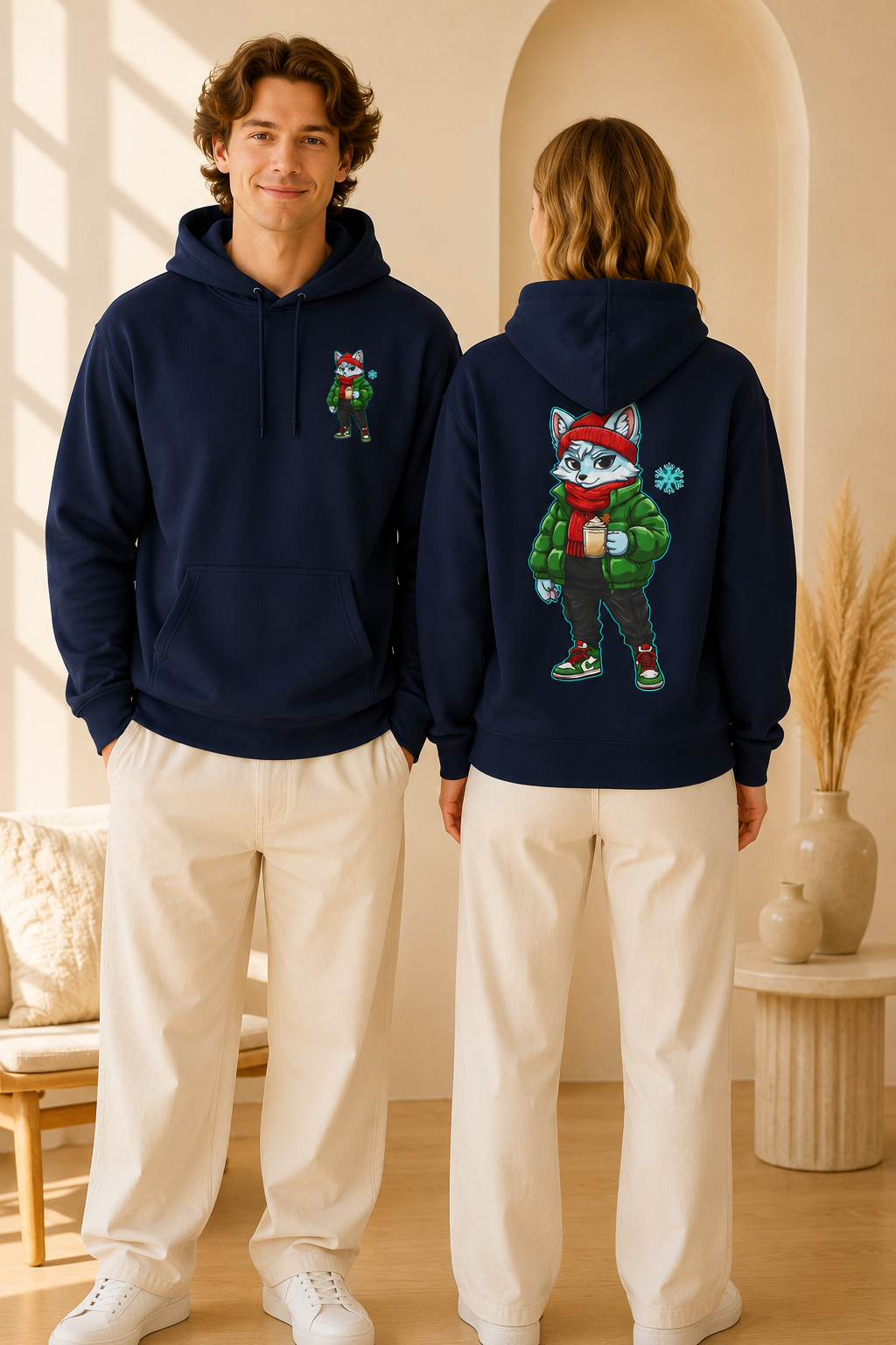 Cyber Wolf Gamer Hoodie | Cozy Christmas Sweatshirt