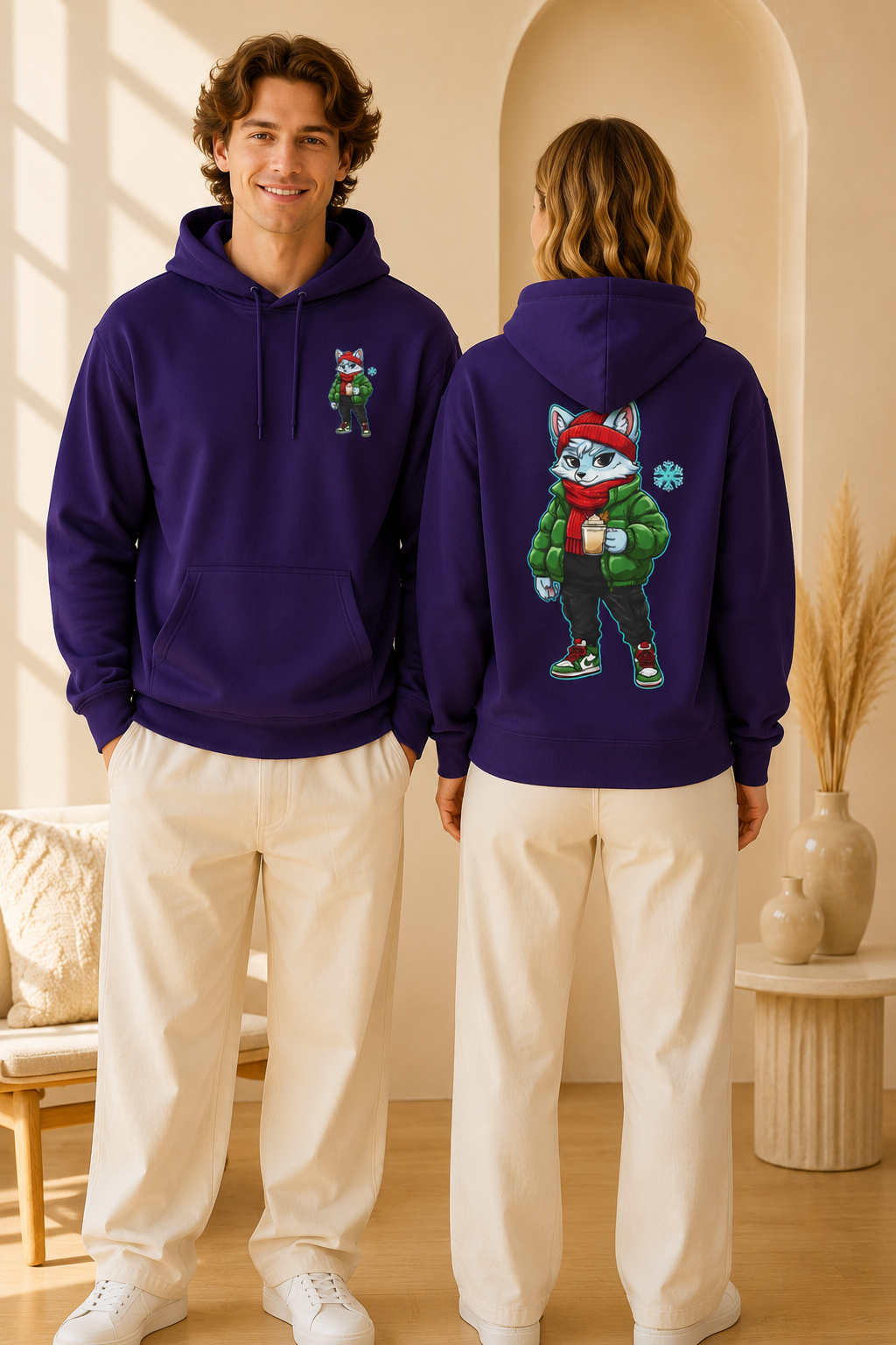 Cyber Wolf Gamer Hoodie | Cozy Christmas Sweatshirt