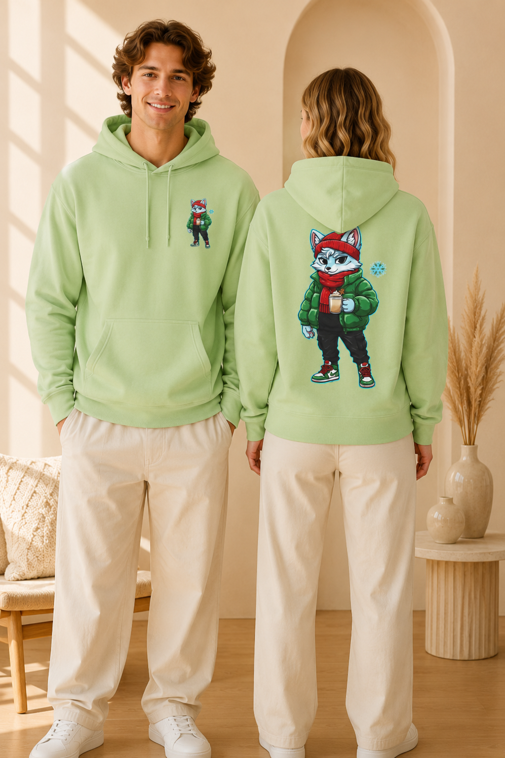 Cyber Wolf Gamer Hoodie | Cozy Christmas Sweatshirt