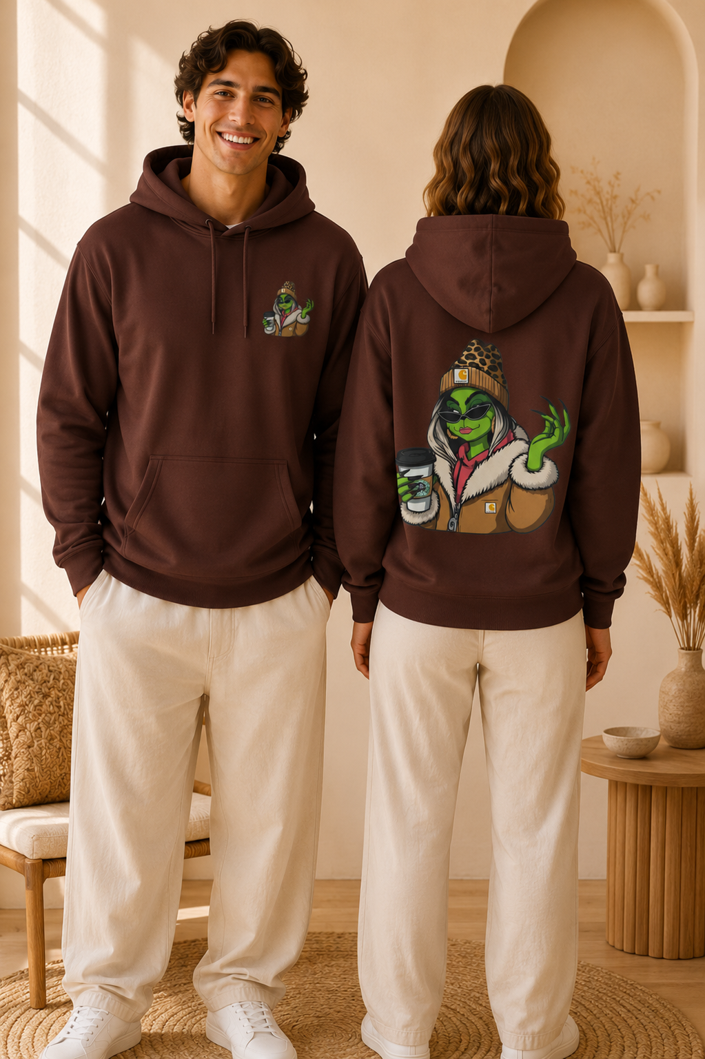 Grinch Girl Coffee Hoodie | Funny Christmas Sweatshirt