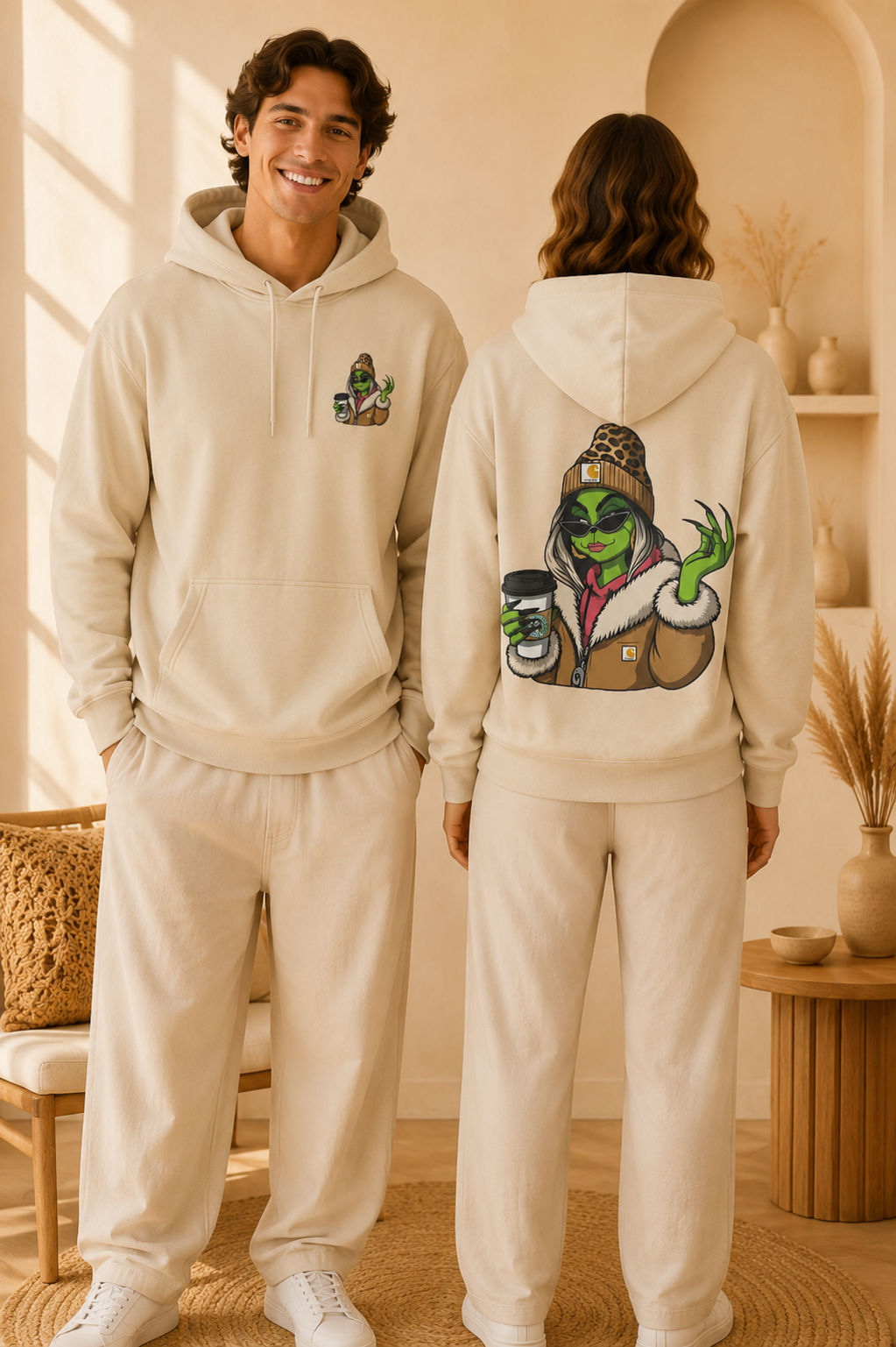 Grinch Girl Coffee Hoodie | Funny Christmas Sweatshirt