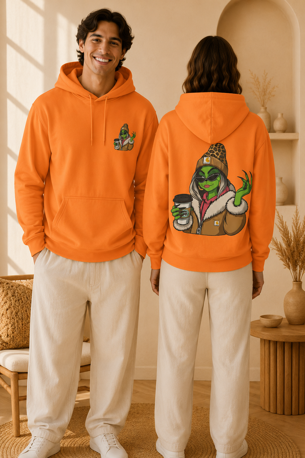 Grinch Girl Coffee Hoodie | Funny Christmas Sweatshirt