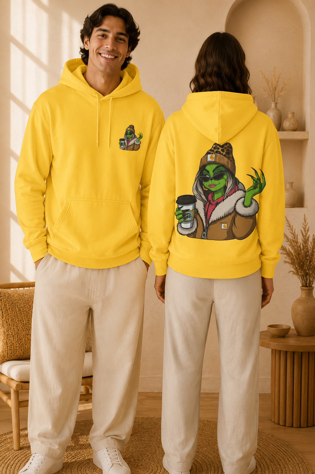 Grinch Girl Coffee Hoodie | Funny Christmas Sweatshirt