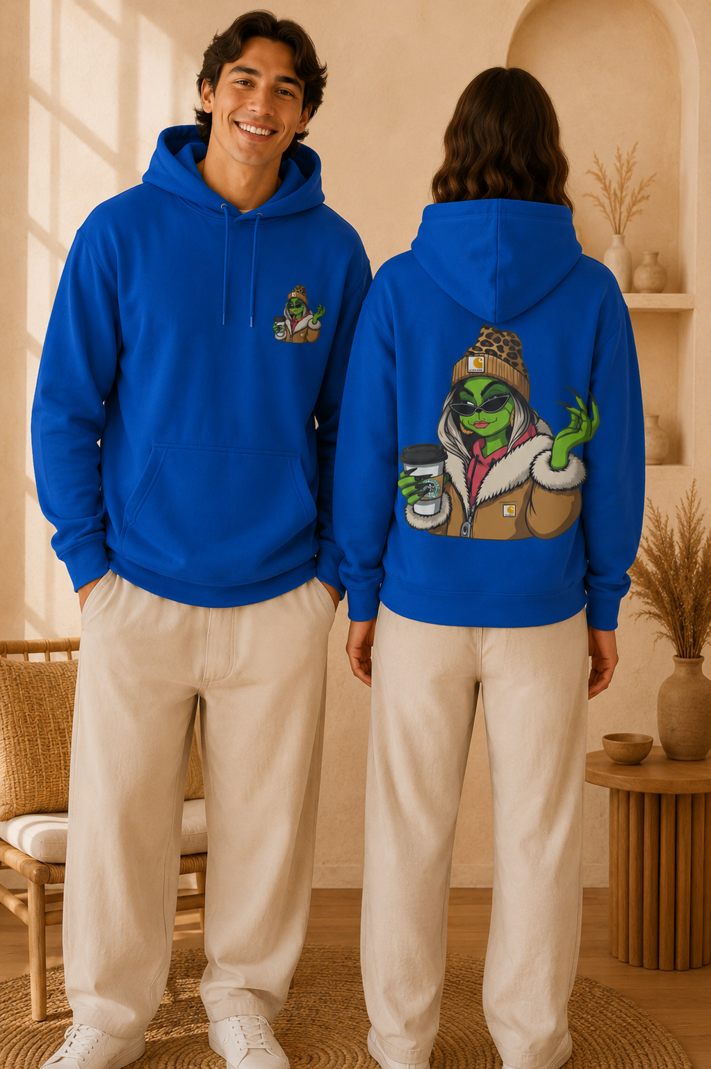 Grinch Girl Coffee Hoodie | Funny Christmas Sweatshirt